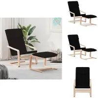 vidaXL Relaxsessel mit Hocker Schwarz Stoff - Sessel
