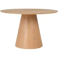 ByLiving Esstisch ROND / runde Tischplatte / Echtholz-Furnier Eiche natur lackiert / für bis zu 5 Personen / D 120, H 75 cm