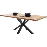 Massivart Esstisch Massivholztisch 180 cm massiv Wildeiche geölt - DEBA