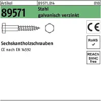 Industrial Quality Supplies Sechskantholzschraube R 89571 12 x 100 Stahl galvanisch verzinkt