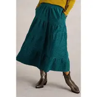 White Stuff Jenna Cord Tiered Skirt Dark Green Größe: 6 REGULAR | Midiröcke Outlet | Damen | Grün