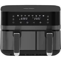 ProfiCook Heißluftfritteuse mit Zeitgleich-fertig-System | 9 Liter | Heißluftfritteuse 2 Kammern | ohne Fett frittieren | Heißluftfritteuse | Behälter mit Antihaft | Airfryer | PC FR 1295 H
