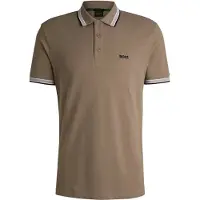 BOSS für Herren. 50469055 Paddy Braunes Pique-Poloshirt (L), Lässig, Baumwolle, Kurzarm