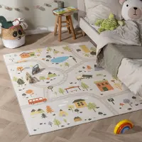Little Olly Auto Spielteppich - Rocky Ride Grau 140x200 cm