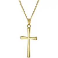 Trendor 28163 Kreuz-Anhänger 585 Gold an vergoldeter Silberkette