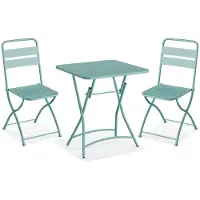 Essentials Breeze Klappbares Outdoor Bistro-Set, 2-Sitzer, Blau, pulverbeschichteter Stahl, 60 cm breit