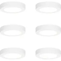 QAZQA Set mit 6 Einbau oder AufbauSpots Weiß 14 cm inkl LED 3 Stufen Dim To Warm mit Dip Schalter Trans