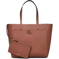 Ralph Lauren für Damen. 431960183001 Große braune Tragetasche aus genarbtem Leder Cameryn (OSFA), Lässig