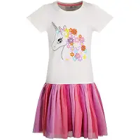 Happy girls by Eisend Kleid in Weiß/ Pink/ Lila - 92