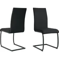 Möbilia Freischwinger-Stuhl 2er Set | Kunstleder | Freischwingergestell | B 42 x T 59 x H 97 cm | schwarz – schwarz | 21020061 | Serie STUHL