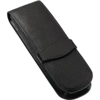ONLINE Schreibgeräte ONLINE Echtleder-Etui Black in modischem Design als stilvolles Schreibgeräte-Accessoire, für zwei Schreibgeräte