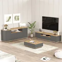 Skye Decor , FR18-AA, Atlantische Kiefer, Wohnzimmermöbel-Set, 180 x 44,6 x 44,5 cm, 100 % MELAMINBESCHICHTETE SPANPLATTEN