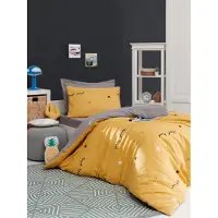 L'essentiel Maison , Einzelbettbezug-Set (DE), Dide - Yellow, 65 % BAUMWOLLE / 35 % POLYESTER, Gelb, 135 x 200 cm