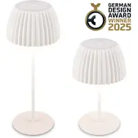 Briloner Riffle LED Tischlampe Akku Tischleuchte Höhenverstellbar Dimmbar Kabellos Weiß