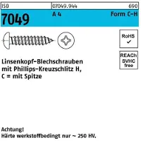 Industrial Quality Supplies Blechschraube ISO 7049 LIKO m.Spitze/Kreuzschlitz-PH C 3,9 x 9,5-H A 4