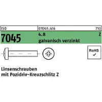 F. REYHER Nchfg. GmbH & Co. KG Flachkopfschraube ISO 7045 m.Kreuzschlitz-PZ M 4 x 6 -Z 4.8 galvanisch verzinkt