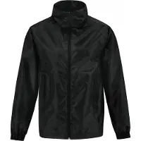 B&C Windbreaker Id.601 mit integrierter Kapuze, Reißverschluss, Fronttaschen und verstärkten Schultern