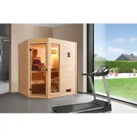 Weka Sauna "Valida Eck 1" 5,4 kW Ofen mit int. Steuerung, mit Fenster