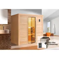 Weka Premium Massivholz-Sauna BERGEN Gr. 1 Sparset 7,5 kW BioS inkl. digitaler Steuerung, Glastür x B x T x H x 196 x 145 x 205