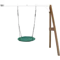 Axi Anbau Nestschaukel Summer für Kinder | Outdoor Nest Schaukel 100 cm für den Garten | Nestschaukel / Anbauschaukel in Grün - Anbau Element in Braun / Weiß