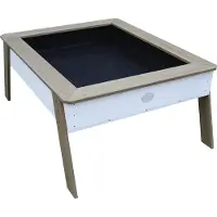Axi Linda Sandtisch / Hochbeet mit Bodenplane / Gartenvlies | Hochbeet auf Stelzen für Garten / Balkon / Terrasse in Braun & Weiß | Auch zu nutzen als Sandkasten für Kinder