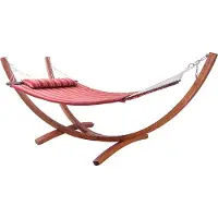 Axi Hawaï Hängematte für 2 Personen mit Gestell aus Holz | Outdoor Hängematten-Set mit Holzgestell & XXL Hängematte in Rot