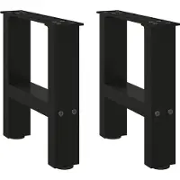 vidaXL Couchtischbeine Schwarz 2 Stk. 40x(30-31) cm Stahl