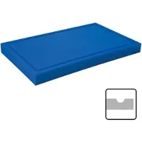 Caterchef Schneideschale blau Polyethylen mit Rinne ( Fisch ) 50x30x4(h)cm