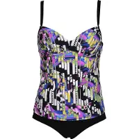 Arena Women's Bodylift Tankini Carolina C-cup Black Multi-black Größe: 42 | Tankinis Outlet | Damen | Schwarz