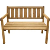 Axi Charlotte Gartenbank aus Holz in Braun | Parkbank / Holzbank für den Garten mit Rückenlehne für 2 Personen | 110 cm