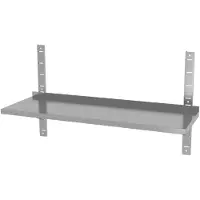 Hendi Wandablage einstellbar, einfach, mit 2 Halterungen, 1400x300x(H)600mm