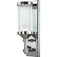 Licht-Erlebnisse Badezimmer Wandlampe in Chrom eckig B:12cm IP44 Jugendstil Design elegantes Badlicht Beleuchtung ERVA