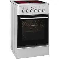 Exquisit ECM 8-4.1 BZ Inox Elektro-Standherd | Glaskeramik | Bräter-/ Zweikreiszone | Ober-/ Unterhitze, Grill | Umluft | Inox