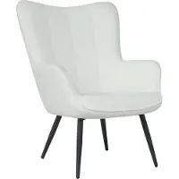 ByLiving Sessel Uta / Bouclé off white / Gestell schwarz pulverbeschichtet / Relaxsessel / Armlehnen-Sessel / B 72, H 97, T 80 cm