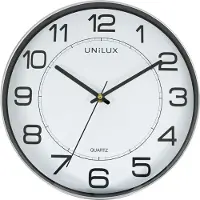 Unilux Wanduhr MAGNET - Ø 30,5 cm - Gehäuse: grau - Ziffernblatt: weiß