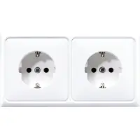 JUNG KK-SCHUKO-Steckdose 2-fach 16A 250V CD 522 BF WW