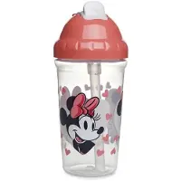 Thermobaby Auslaufsicherer Trainingsglas ThermoBaby Minnie Sammler 295 ML Trinkbecher mit Strohhalm
