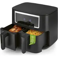 DS Produkte GOURMETmaxx Doppelkammer-Heißluftfritteuse 2 x 4 L - Touch, Timer, 10 Programme