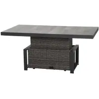 Siena Garden Lifttisch CORIDO 160 x 90 x 47-71 cm, Aluminium Anthrazit / Gardino-Geflecht Charcoal Grey / Keramik Grey
