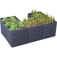 Garantia Hochbeet klassisch Ergo Quadro U L 75 inkl. Flora-Wassersparsystem 240 x 160 x 75 cm wood