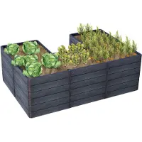 Garantia Hochbeet klassisch Ergo Quadro U L inkl. Flora-Wassersparsystem 75 240 x 160 x 75 cm stone