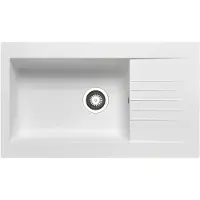 Pyramis Spüle SIROKO (86x50) WEISS aus Fibertek / SMC-Spüle / Fiberglasspüle / Ausschnitt 836 x 476 mm