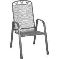 Greemotion Gartenstühle 6er-Set mit Armlehne Toulouse Metall grau stapelbar wetterfest