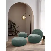 Domo Sessel 700 016, Polstersessel, rund, gepolsterte Rückenlehne, Relaxsessel, Polsterganitur, 73 x 75 x 76 cm (BxTxH), blau