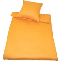 Kinzler Baumwoll-Satin-Bettwäsche 135 x 200/80 x 80 cm, Gelb 135x200