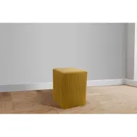Domo Hocker 700012, Sitzhocker, Fußhocker, Sitzbank, Polsterhocker, Microfaser Cord gold, B38 x T38 x H47 cm