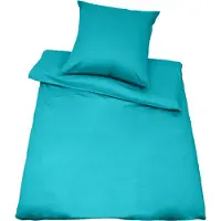 Kinzler Baumwoll-Satin-Bettwäsche 135 x 200/80 x 80 cm, Aqua 135x200