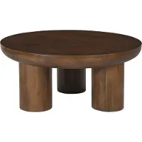 SIT Möbel Couchtisch Ø 90 cm | runde Tischplatte | Mango massiv, braun | B 90 x T 90 x H 40 cm | 14787-30 | Serie RONDURA