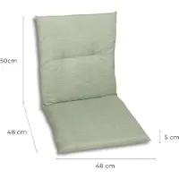 GO-DE Textil, Sesselauflage Niederlehner, Einzelset, Farbe: hellgrün, Maße ca.: 98 cm x 48 cm x 5 cm, Rückenhöhe: 50