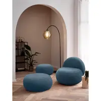 Domo Sessel 700 016, Polstersessel, rund, gepolsterte Rückenlehne, Relaxsessel, Polsterganitur, 73 x 75 x 76 cm (BxTxH), blau